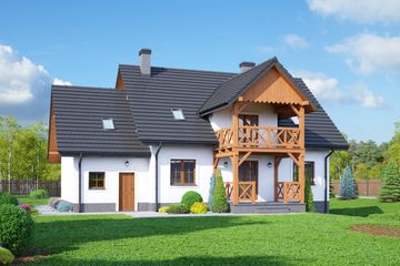  Projekt domu Jaworowo 17 kw (KRP1379) - projekt domu parterowego z poddaszem - Zdjęcie 2