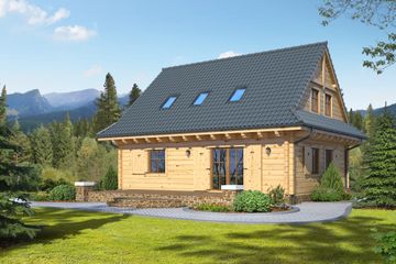  Projekt domu Brzeg średni dw (KRP1428) - projekt domu parterowego z poddaszem - Zdjęcie 2