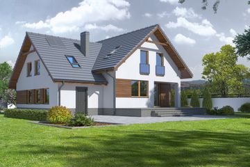  Projekt domu Gładyszów 5 (KRP1474) - projekt domu parterowego z poddaszem - Zdjęcie 2