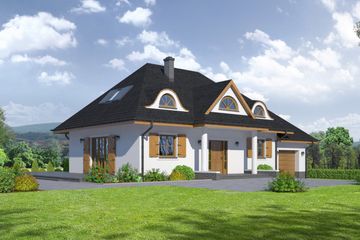  Projekt domu Chmielniki m1 (KRP1885) - projekt domu parterowego z poddaszem - Zdjęcie 1