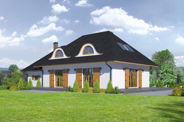  Projekt domu Chmielniki m1 (KRP1885) - projekt domu parterowego z poddaszem - Zdjęcie 2