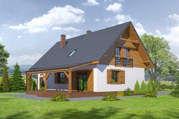  Projekt domu Cisna mt 11 (KRP1886) - projekt domu parterowego z poddaszem - Zdjęcie 2