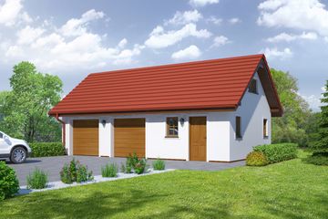  Projekt garażu G2-07 (KRP1887) - projekt garażu parterowego - Zdjęcie 1