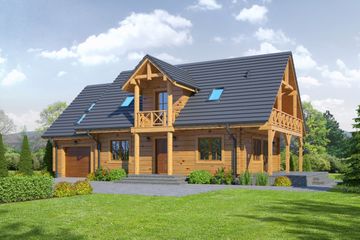  Projekt domu Milicz 54 dw (KRP1888) - projekt domu parterowego z poddaszem - Zdjęcie 1