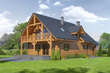  Projekt domu Milicz 54 dw (KRP1888) - projekt domu parterowego z poddaszem - Zdjęcie 2