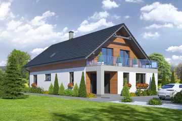  Projekt domu Wąsowo + biuro (KRP1892) - projekt domu parterowego z poddaszem - Zdjęcie 1