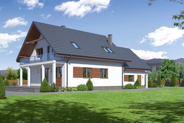  Projekt domu Mirów 15gg (KRP1677) - projekt domu parterowego z poddaszem - Zdjęcie 2