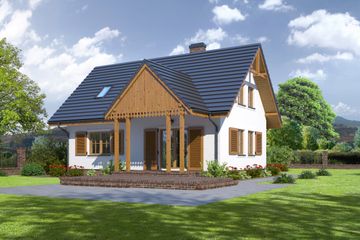  Projekt domu Hoczew średnia 5m (KRP1575) - projekt domu parterowego z poddaszem - Zdjęcie 2