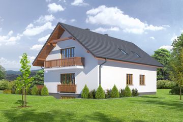  Projekt domu Osina 44 (KRP1651) - projekt domu parterowego z poddaszem - Zdjęcie 2