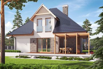 Projekt domu Tilda G1 - parterowy z poddaszem dom o powierzchni 154 m², dach kopertowy - ujęcie 4