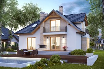 Projekt domu Samuel G1 - parterowy z poddaszem dom o powierzchni 149,09 m², dach namiotowy - ujęcie 2