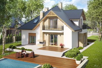 Projekt domu Samuel G1 - parterowy z poddaszem dom o powierzchni 149,09 m², dach namiotowy - ujęcie 3