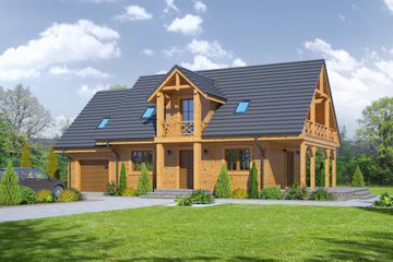  Projekt domu Milicz mały dws (KRP1896) - projekt domu parterowego z poddaszem - Zdjęcie 1