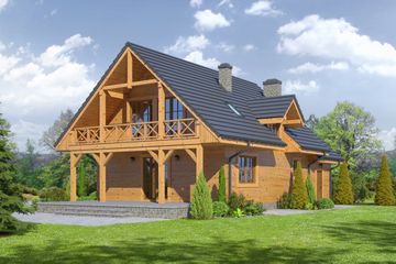  Projekt domu Milicz mały dws (KRP1896) - projekt domu parterowego z poddaszem - Zdjęcie 2