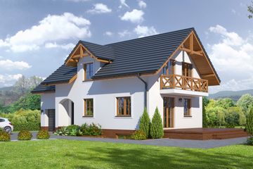  Projekt domu Osiek wąski 29 (KRP1897) - projekt domu parterowego z poddaszem - Zdjęcie 1