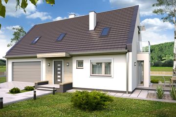  Projekt domu Kevin wersja A bez wykusza paliwo stałe (WRD2454) - projekt domu parterowego z poddaszem - Zdjęcie 2