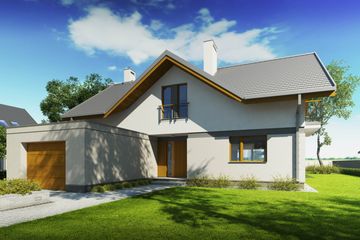 Projekt domu Wiliam IV - parterowy z poddaszem dom o powierzchni 142,60 m², dach dwuspadowy - ujęcie 3