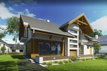 Projekt domu Wiliam VII - parterowy z poddaszem dom o powierzchni 159,60 m², dach dwuspadowy - ujęcie 4