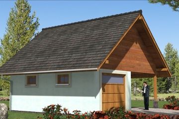 Projekt garażu G-4 - szkieletowy - parterowy dom o powierzchni 21,90 m², dach dwuspadowy - ujęcie 2