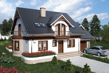  Projekt domu Isabela (SKA1045) - projekt domu parterowego z poddaszem - Zdjęcie 1