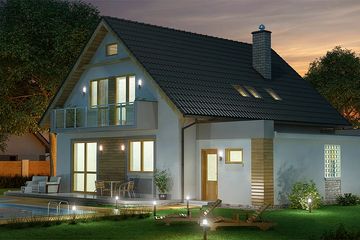 Projekt domu BW-31 - parterowy z poddaszem dom o powierzchni 119,70 m², dach dwuspadowy - ujęcie 3
