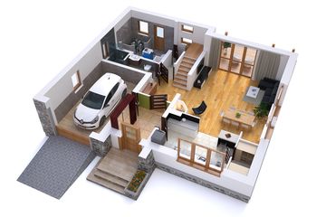  Projekt domu BW-26 (JGC1045) - projekt domu parterowego z poddaszem - Zdjęcie 3