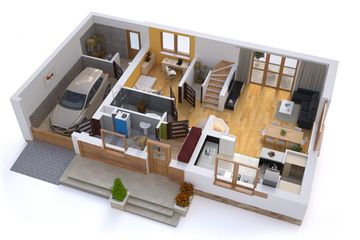  Projekt domu BW-36 (JGC1050) - projekt domu parterowego z poddaszem - Zdjęcie 3