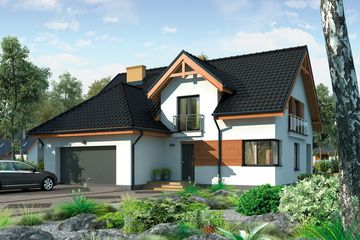  Projekt domu Lizbona (SLN2395) - projekt domu parterowego z poddaszem - Zdjęcie 1