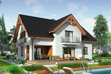  Projekt domu Lizbona (SLN2395) - projekt domu parterowego z poddaszem - Zdjęcie 2