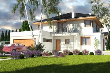  Projekt domu Kastor II z garażem 2-st. [A1] (WRF1635) - projekt domu z pełnym piętrem - Zdjęcie 1