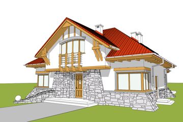  Projekt domu Edek (WRC2628) - projekt domu parterowego z poddaszem - Zdjęcie 1
