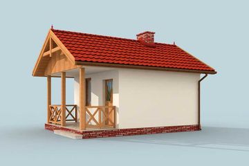  Projekt domu letniskowego Delhi dom letniskowy na zgłoszenie do 35m2 (SLN1504) - projekt domu letniskowego parterowego - Zdjęcie 4