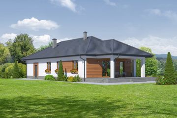  Projekt domu Piaseczno 3gg (KRP1295) - projekt domu parterowego - Zdjęcie 2