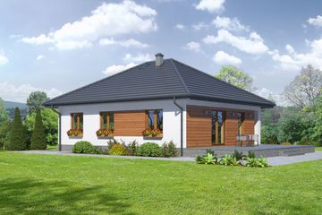  Projekt domu Piaseczno 1m (KRP1384) - projekt domu parterowego - Zdjęcie 2