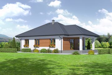  Projekt domu Piaseczno 3m (KRP1902) - projekt domu parterowego - Zdjęcie 2