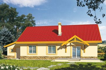  Projekt domu Gienia wersja F z garażem podwójnym strop Teriva z piwnicą paliwo stałe (WRD2466) - projekt domu parterowego z poddaszem - Zdjęcie 2