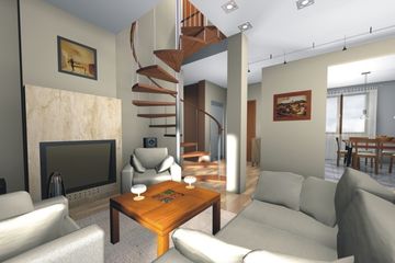  Projekt domu Gienia wersja F z garażem podwójnym strop Teriva z piwnicą paliwo stałe (WRD2466) - projekt domu parterowego z poddaszem - Zdjęcie 9