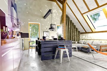 Projekt domu Bernikla z garażem 2-st. [A1] - parterowy z poddaszem dom o powierzchni 146,80 m², dach dwuspadowy - ujęcie 5
