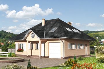  Projekt domu Mały Dworek (454) (KRD2407) - projekt domu parterowego z poddaszem - Zdjęcie 3