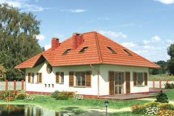  Projekt domu Mały Dworek (454) (KRD2407) - projekt domu parterowego z poddaszem - Zdjęcie 4