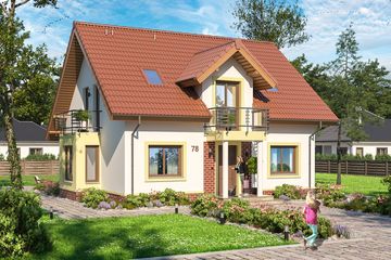  Projekt domu Ares Bis (WOE1089) - projekt domu parterowego z poddaszem - Zdjęcie 1