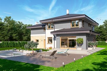  Projekt domu Euzebiusz (WOE1090) - projekt domu z pełnym piętrem - Zdjęcie 2