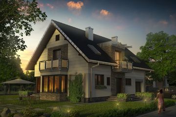  Projekt domu Axel - murowana – keramzyt (KRD2521) - projekt domu parterowego z poddaszem - Zdjęcie 2