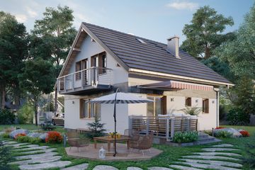  Projekt domu Calineczka (98) (KRD1390) - projekt domu parterowego z poddaszem - Zdjęcie 2