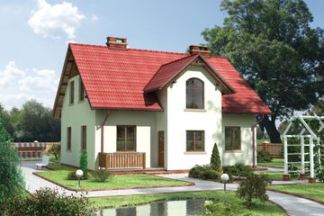  Projekt domu Cymelia - murowana – ceramika (KRD1399) - projekt domu parterowego z poddaszem - Zdjęcie 3