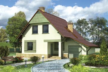  Projekt domu Balbina - murowana – ceramika (KRD1378) - projekt domu parterowego z poddaszem - Zdjęcie 3