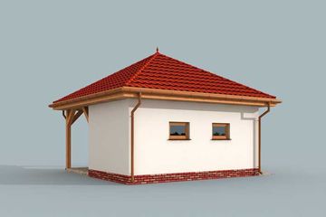  Projekt garażu G266 garaż jednostanowiskowy z wiatą (SLN1536) - projekt garażu parterowego - Zdjęcie 3