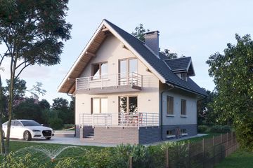  Projekt domu Zodiak (732) (KRD1264) - projekt domu parterowego z poddaszem - Zdjęcie 2