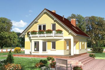  Projekt domu Nina - murowana – beton komórkowy (KRD1639) - projekt domu parterowego z poddaszem - Zdjęcie 3