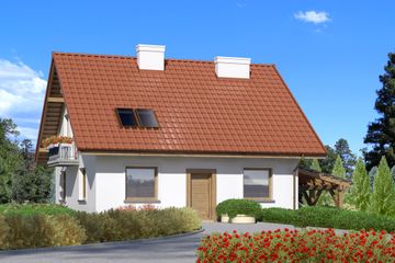  Projekt domu przy Cyprysowej 49 (KRK1414) - projekt domu parterowego z poddaszem - Zdjęcie 1